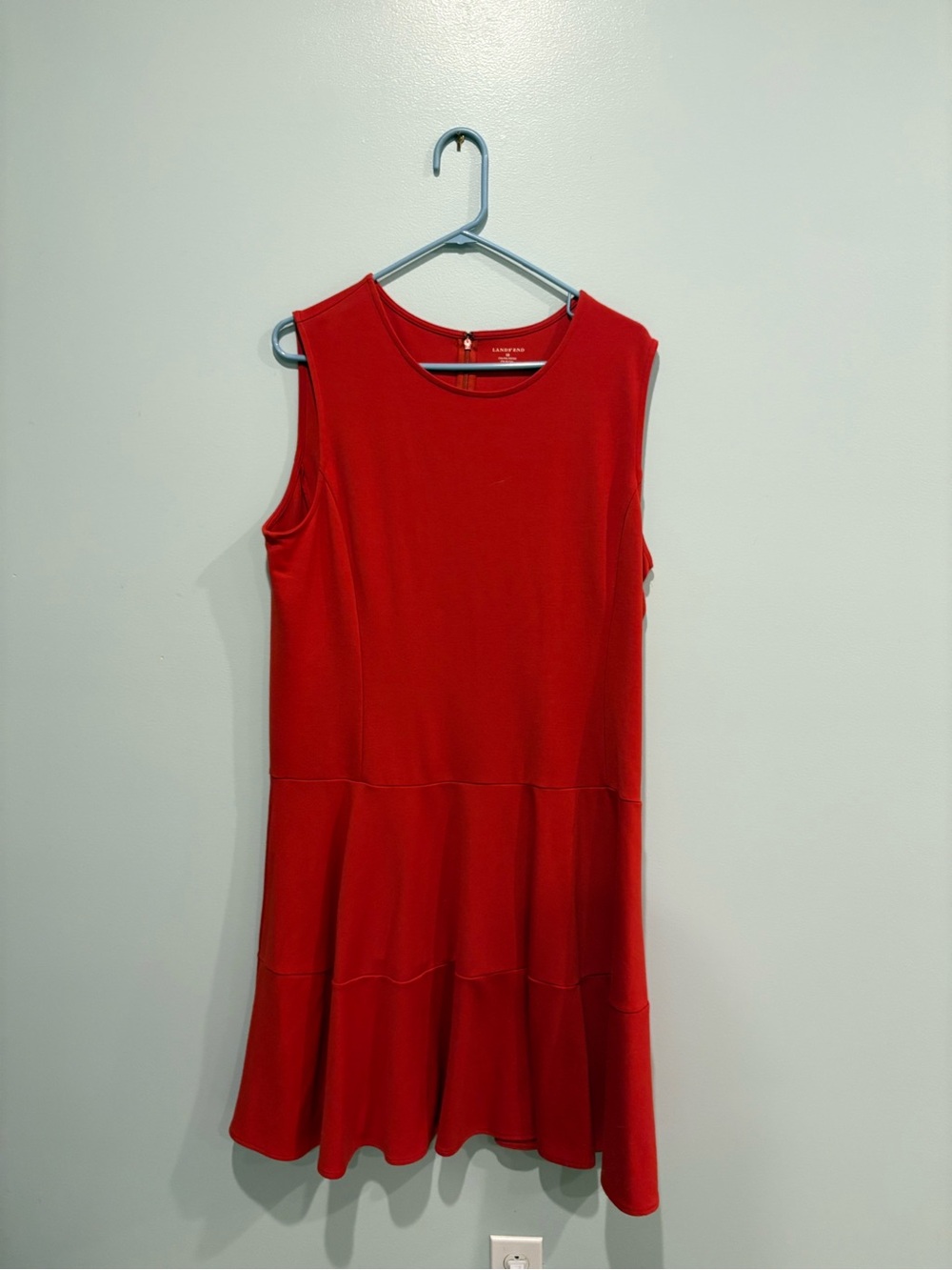 Lands End Sleeveless Red Drop-Waist Dress